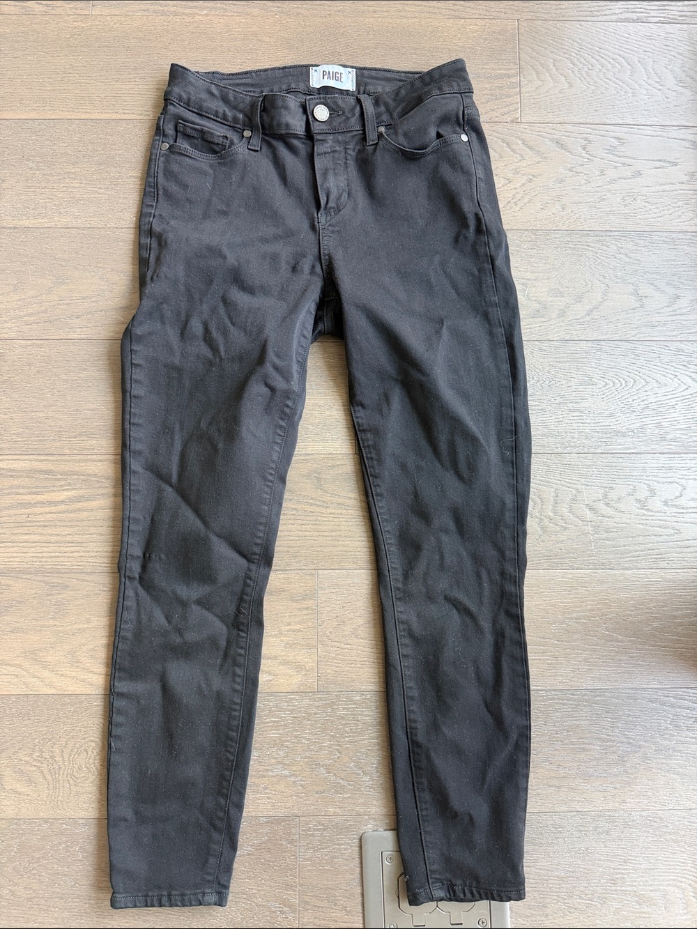 PAIGE Black High-Rise Slim Jeans